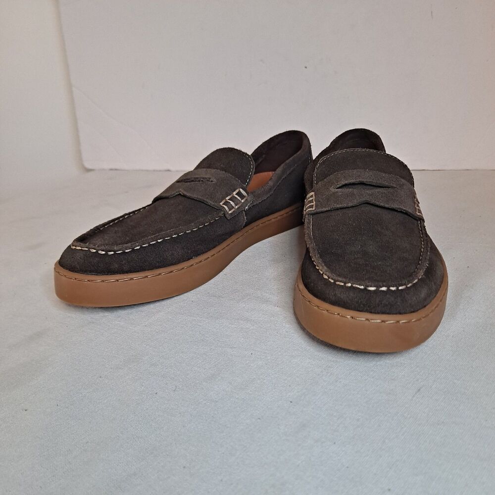 Dockers Mens 10M Vaughn Suede Leather Casual Slip-On Penny Loafer Shoe Brown